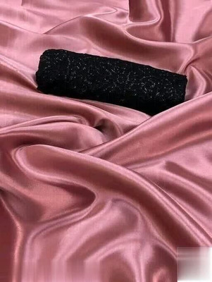 Hari Om Fab Solid/Plain Bollywood Satin Saree(Pink)