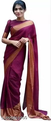Vragi Self Design Bollywood Chiffon Saree(Purple)