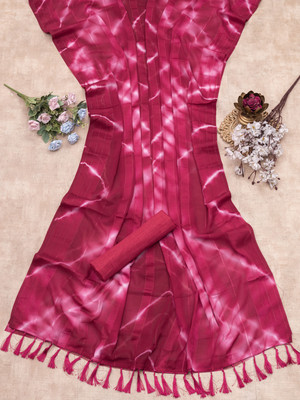 SHIVGANN Solid/Plain Bollywood Chiffon Saree(Pink)