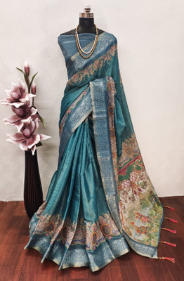 VASTUKALA Woven Kanjivaram Pure Silk, Art Silk Saree(Blue)