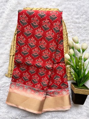 Dhanlaxmi sarees Digital Print Daily Wear Cotton Blend Saree(Red)