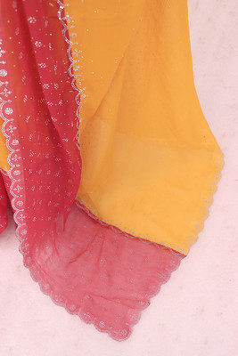 HouseOfCommon Embellished Bollywood Organza Saree(Yellow)