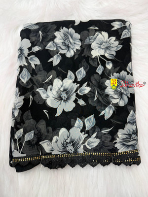 bhavika silk mills Floral Print Daily Wear Georgette Saree(Black)