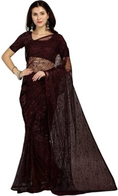 Lakshmi Fashions Self Design Bollywood Net Saree(Maroon)