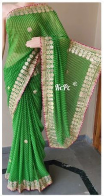 Shree Vinayak Creations Self Design Bollywood Georgette Saree(Green)