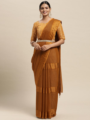 Divastri Self Design Bollywood Georgette Saree(Mustard)