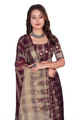 Aarunika SST Solid/Plain Bollywood Organza Saree(Magenta)