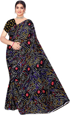 INDONIQ Graphic Print, Printed Daily Wear Chiffon, Georgette Saree(Multicolor)