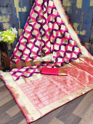 Ratnavali Woven Kanjivaram Pure Silk, Art Silk Saree(Pink)