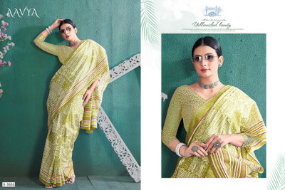 JASU CREATION Printed Handloom Pure Cotton Saree(Yellow)