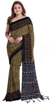 DURGA SAREE MALL Self Design Sambalpuri Pure Cotton Saree(Brown)