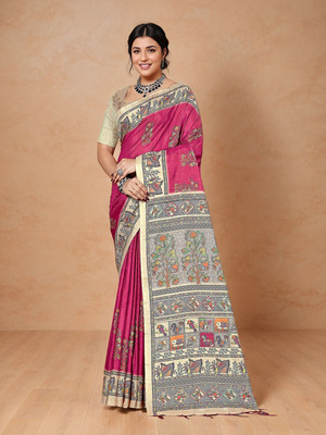 ANOUK Digital Print Bollywood Polyester Saree(Pink)