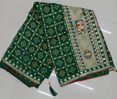 Manidhar creation Embroidered Bollywood Georgette Saree(Green)