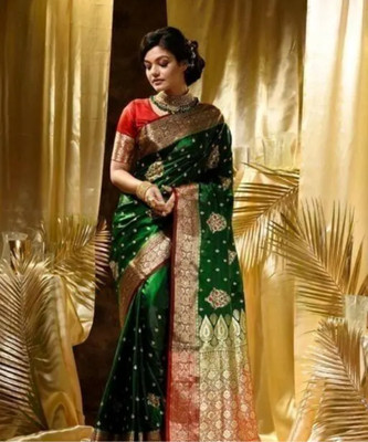 ZEB Printed Banarasi Pure Silk Saree(Multicolor)