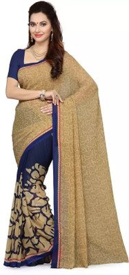 Priyashi Printed Daily Wear Georgette Saree(Blue)