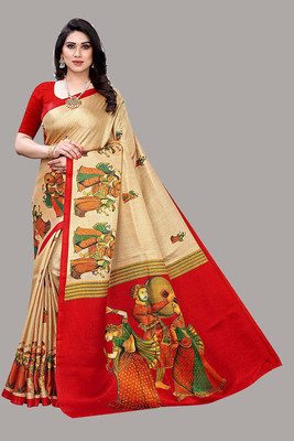 Priyashi Self Design Bollywood Art Silk Saree(Brown)