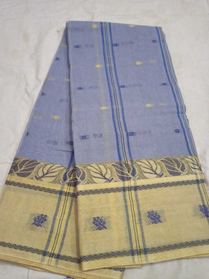 Parbati fashion Self Design Tant Pure Cotton Saree(Grey)