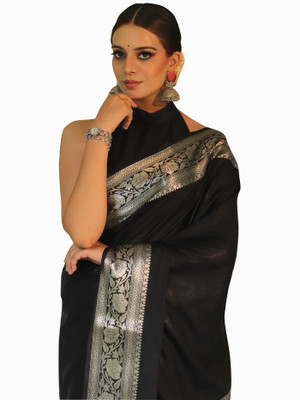 LAVISHBOI Solid/Plain Saree with Attached Blouse Art Silk Saree(Multicolor)
