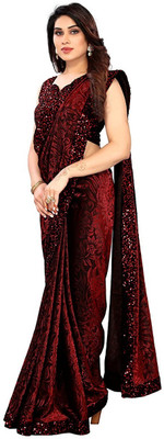VaidehiStuti Self Design Bollywood Lycra Blend Saree(Maroon)