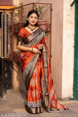 SSHAGUN LIFESTYLE Digital Print Bollywood Dupion Silk Saree(Multicolor)