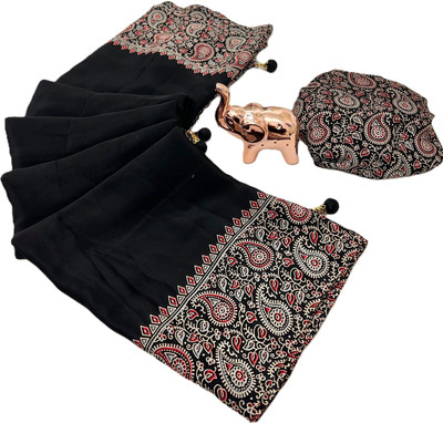 pal fashion Paisley Kalamkari Jacquard Saree(Black)