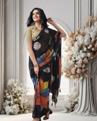 Jayu Embroidered Bollywood Georgette Saree(Black)