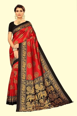 Vimalnath Synthetics Woven Daily Wear Art Silk Saree(Red)