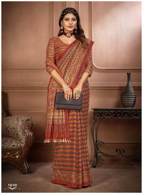 ARSH ENTERPRISE Printed Handloom Pure Cotton Saree(Multicolor)
