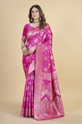 signagraph Woven, Embroidered Banarasi Art Silk, Tussar Silk Saree(Pink)