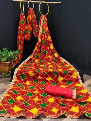 Ruhabs Printed Daily Wear Georgette Saree(Red)