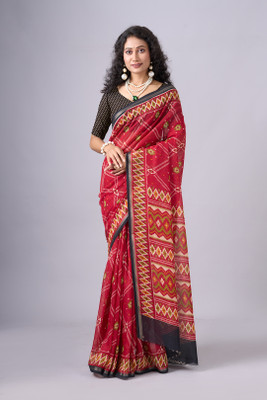 nirmal creation Printed Bollywood Chiffon Saree(Maroon)