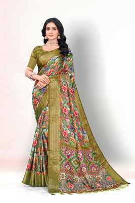 Sanskriti Synthetics Embellished Bollywood Polyester Saree(Mustard)