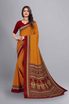 Vimla Printed Daily Wear Crepe Saree(Mustard)