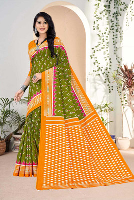 K SALIYA ENTERPRISE Printed Bollywood Pure Cotton Saree(Multicolor)