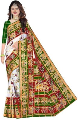 djn creation Embellished, Dyed Bandhani Cotton Blend Saree(Red)