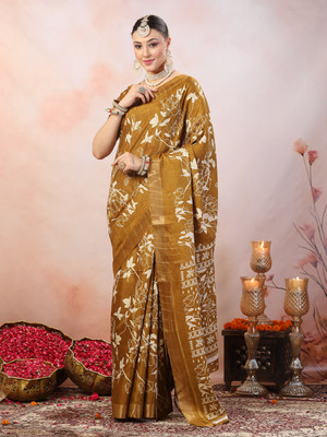 Stylum Paisley Daily Wear Pure Silk Saree(Brown)