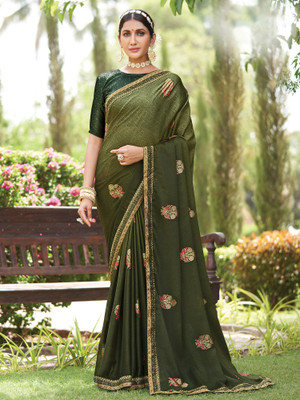 Sareemall Printed Daily Wear Chiffon Saree(Green)