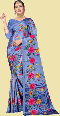 Leelavati Printed Daily Wear Crepe Saree(Multicolor)