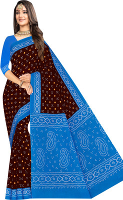 SARITA SAREES Printed Bandhani Pure Cotton Saree(Multicolor)