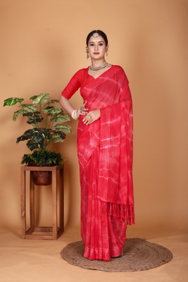 Vragi Dyed Bollywood Georgette Saree(Red)