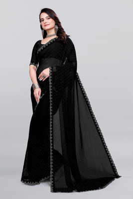 Looootnest Embellished Bollywood Georgette Saree(Black)