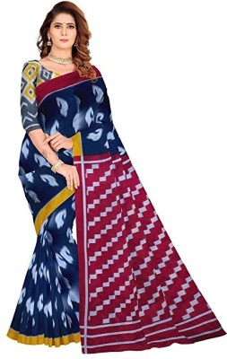 Jashvita Printed Handloom Pure Cotton Saree(Multicolor)