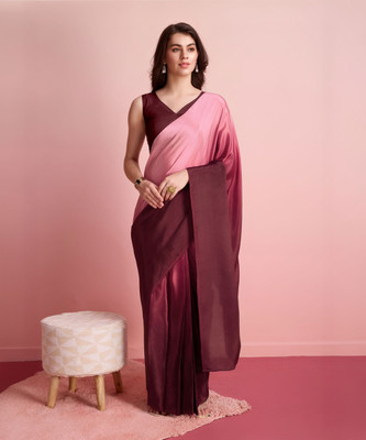 Rachna Ombre Bollywood Satin Saree(Maroon)