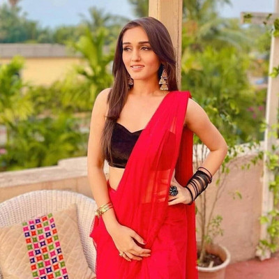 Florona Enterprise Solid/Plain Daily Wear Georgette Saree(Red)