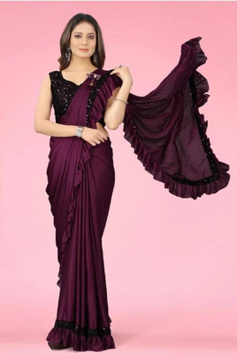ProExe Embellished Bollywood Lycra Blend Saree(Magenta)