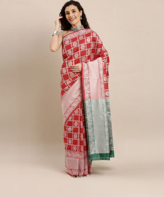 Shavya Woven Bollywood Pure Silk Saree(Red)