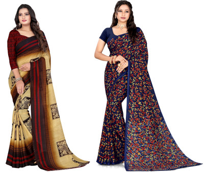 Leelavati Printed Daily Wear Georgette Saree(Multicolor)