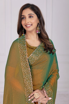 Krishna R fashion Self Design Bollywood Pure Silk Saree(Yellow)