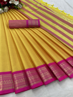 Shruti Bandhani Woven Paithani Pure Silk Saree(Yellow)