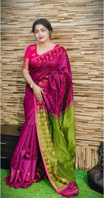 arup Striped Daily Wear Cotton Silk Saree(Multicolor)